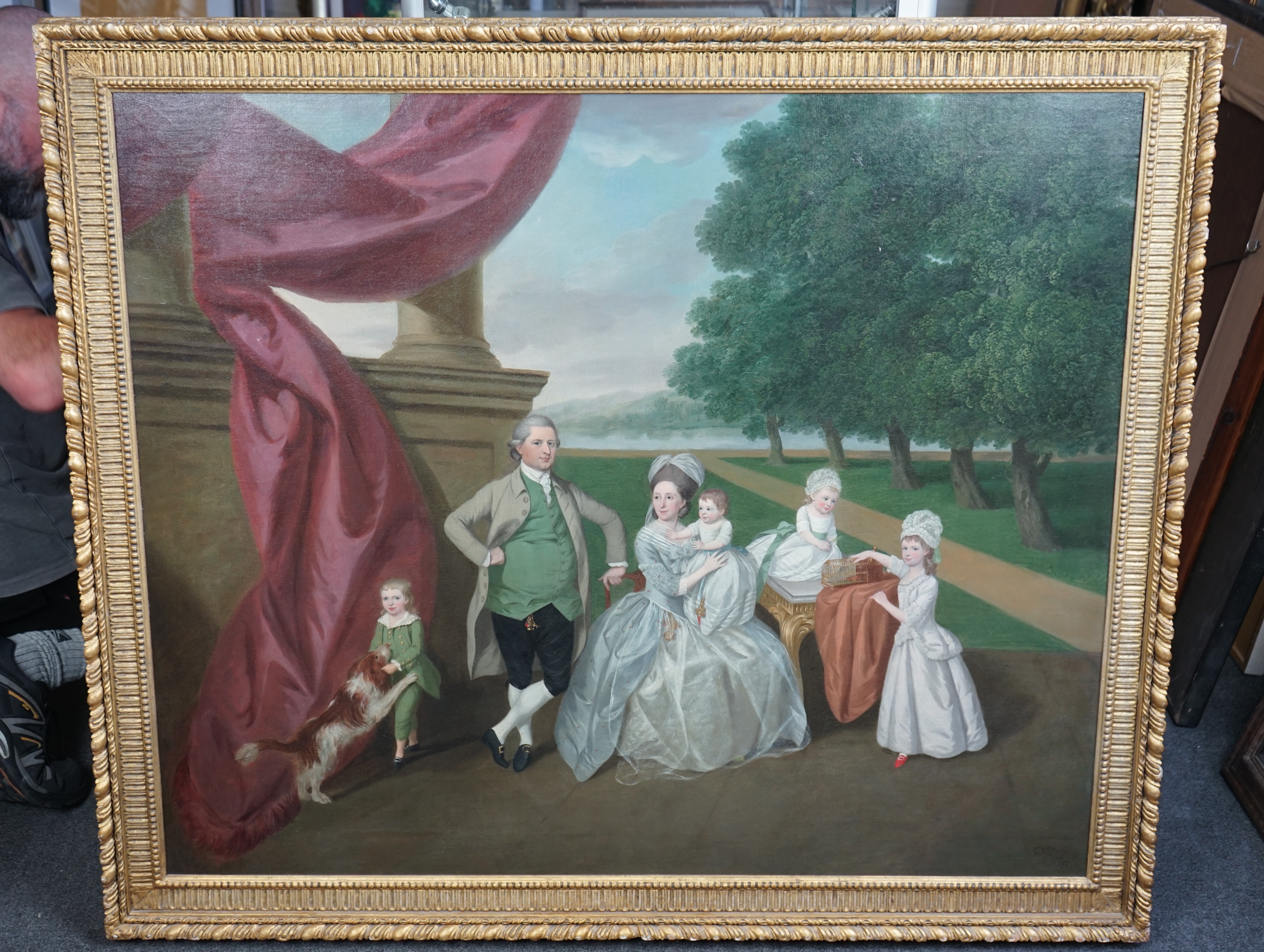Daniel Dodd (British, fl.1752-1780), Portrait of the Ashby Family of Isleworth and Bromley, oil on canvas, 96 x 115cm